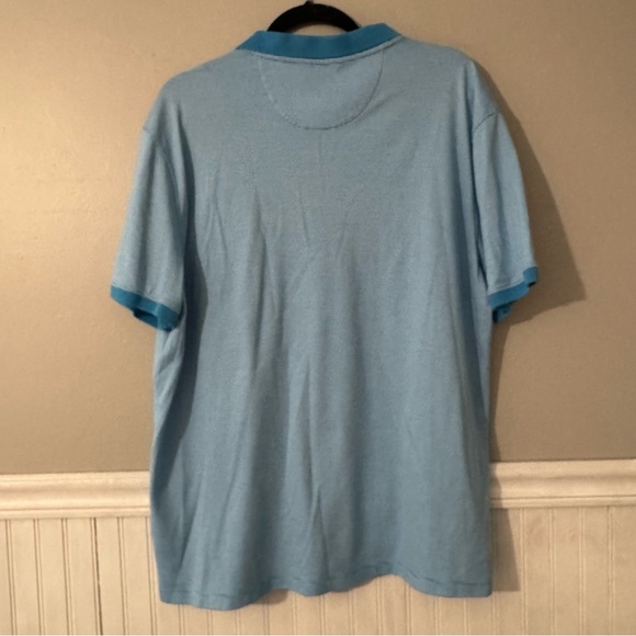 Calvin Klein Men’s Polo Shirt Liquid Touch Blue & White Stripe Size XL - Picture 2 of 7